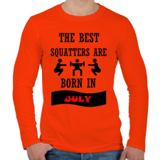 PRINTFASHION A legjobb guggolók júliusban születnek - Férfi hosszú ujjú póló - Narancs férfi póló
