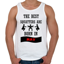 PRINTFASHION A legjobb guggolók májusban születnek - Férfi atléta - Fehér atléta, trikó