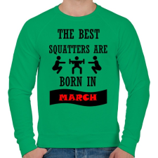 PRINTFASHION A legjobb guggolók márciusban születnek - Férfi pulóver - Zöld férfi pulóver, kardigán