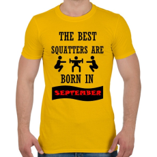 PRINTFASHION A legjobb guggolók szeptemberben születnek - Férfi póló - Sárga