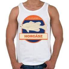 PRINTFASHION A legjobb horgász - Férfi atléta - Fehér