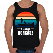 PRINTFASHION A legjobb horgász - Férfi atléta - Fekete atléta, trikó