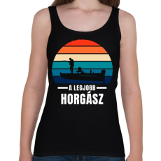 PRINTFASHION A legjobb horgász - Női atléta - Fekete