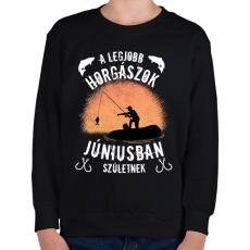 PRINTFASHION a legjobb horgászok - Gyerek pulóver - Fekete