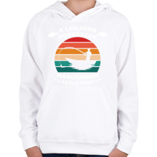 PRINTFASHION A legjobb horgászok márciusban születnek - Gyerek kapucnis pulóver - Fehér