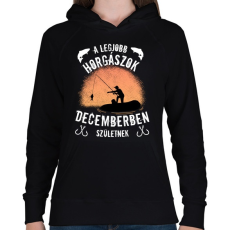 PRINTFASHION a legjobb horgászok - Női kapucnis pulóver - Fekete