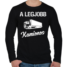 PRINTFASHION A legjobb kamionos - Férfi hosszú ujjú póló - Fekete férfi póló