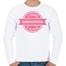 PRINTFASHION A legjobb keresztanya a világon - Férfi pulóver - Fehér férfi pulóver, kardigán
