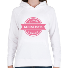 PRINTFASHION A legjobb keresztanya a világon - Női kapucnis pulóver - Fehér női pulóver, kardigán