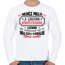 PRINTFASHION A legjobb kőművesnek lenni - Férfi pulóver - Fehér férfi pulóver, kardigán