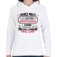 PRINTFASHION A legjobb kőművesnek lenni - Női kapucnis pulóver - Fehér női pulóver, kardigán