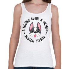 PRINTFASHION A legjobb kutya a világon - Boston terrier - Női atléta - Fehér