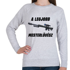 PRINTFASHION A legjobb mesterlövész - Fortnite (Fekete) - Női pulóver - Sport szürke