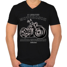 PRINTFASHION a legjobb motorosok - Férfi V-nyakú póló - Fekete