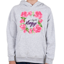 PRINTFASHION A legjobb Nagyi - Gyerek kapucnis pulóver - Sport szürke gyerek pulóver, kardigán