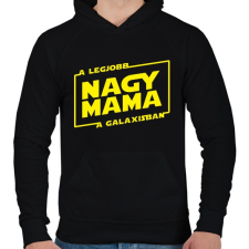 PRINTFASHION A legjobb nagymama a galaxisban - Férfi kapucnis pulóver - Fekete férfi pulóver, kardigán
