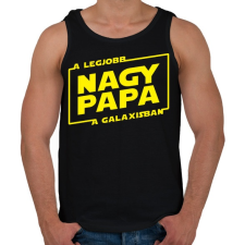 PRINTFASHION A legjobb nagypapa a galaxisban - Férfi atléta - Fekete atléta, trikó