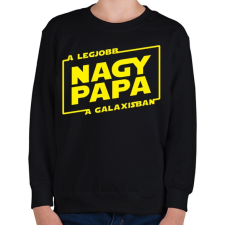 PRINTFASHION A legjobb nagypapa a galaxisban - Gyerek pulóver - Fekete gyerek pulóver, kardigán
