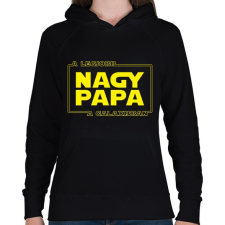 PRINTFASHION A legjobb nagypapa a galaxisban - Női kapucnis pulóver - Fekete női pulóver, kardigán