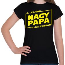 PRINTFASHION A legjobb nagypapa a galaxisban - Női póló - Fekete női póló
