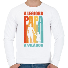 PRINTFASHION A legjobb papa a világon - Férfi pulóver - Fehér férfi pulóver, kardigán