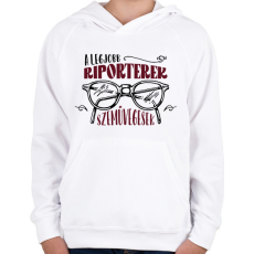 PRINTFASHION A legjobb riporterek - Gyerek kapucnis pulóver - Fehér