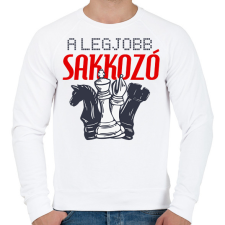 PRINTFASHION A legjobb sakkjátékos - Férfi pulóver - Fehér férfi pulóver, kardigán