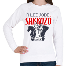 PRINTFASHION A legjobb sakkjátékos - Női pulóver - Fehér női pulóver, kardigán