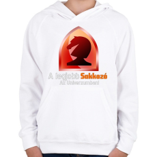 PRINTFASHION a legjobb sakkozó - Gyerek kapucnis pulóver - Fehér