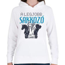 PRINTFASHION A legjobb sakkozó - Női kapucnis pulóver - Fehér női pulóver, kardigán