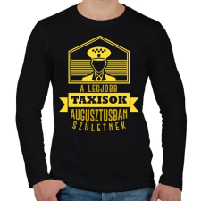PRINTFASHION A legjobb taxisok - Hónappal - Férfi hosszú ujjú póló - Fekete férfi póló