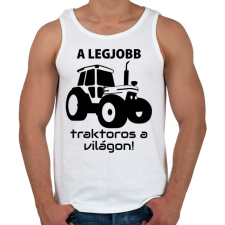 PRINTFASHION A legjobb traktoros a világon! - Férfi atléta - Fehér atléta, trikó