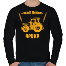 PRINTFASHION A legjobb traktoros apuka - Férfi pulóver - Fekete