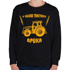 PRINTFASHION A legjobb traktoros apuka - Gyerek pulóver - Fekete gyerek pulóver, kardigán