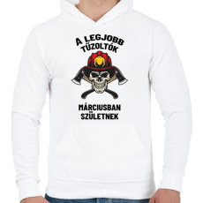 PRINTFASHION A legjobb tűzoltók - Férfi kapucnis pulóver - Fehér