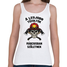 PRINTFASHION A legjobb tűzoltók - Női atléta - Fehér női trikó