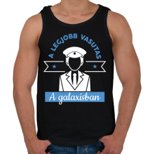 PRINTFASHION A legjobb vasutas - Férfi atléta - Fekete atléta, trikó