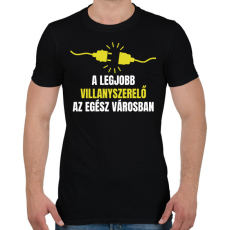PRINTFASHION A legjobb villanyszerelő az egész városban - Férfi póló - Fekete