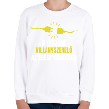 PRINTFASHION A legjobb villanyszerelő az egész városban - Gyerek pulóver - Fehér gyerek pulóver, kardigán