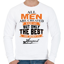 PRINTFASHION A legjobbak augusztusban születnek - Férfi pulóver - Fehér férfi pulóver, kardigán