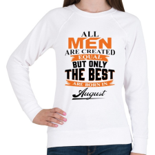 PRINTFASHION A legjobbak augusztusban születnek - Női pulóver - Fehér női pulóver, kardigán