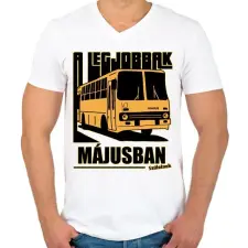 PRINTFASHION A Legjobbak - Férfi V-nyakú póló - Fehér férfi póló