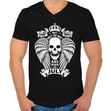 PRINTFASHION A legjobbak júliusban születtek - Férfi V-nyakú póló - Fekete férfi póló