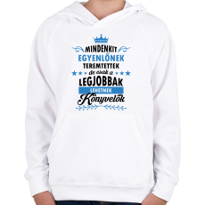 PRINTFASHION A legjobbak lehetnek könyvelők - Gyerek kapucnis pulóver - Fehér