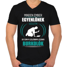 PRINTFASHION A legjobbak lesznek burkolók - Férfi V-nyakú póló - Fekete férfi póló