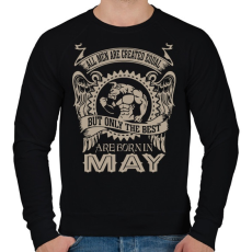 PRINTFASHION A legjobbak májusban születnek - Férfi pulóver - Fekete