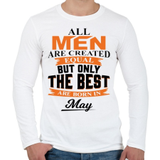 PRINTFASHION A legjobbak Májusban születtek! - Férfi hosszú ujjú póló - Fehér férfi póló