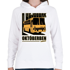 PRINTFASHION A Legjobbak - Női kapucnis pulóver - Fehér női pulóver, kardigán