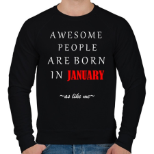 PRINTFASHION A legkúlabb emberek januárban születnek - úgy mint én - Férfi pulóver - Fekete férfi pulóver, kardigán
