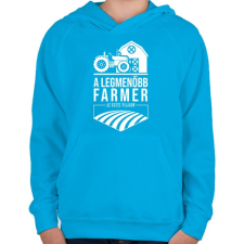 PRINTFASHION A legmenőbb farmer - Gyerek kapucnis pulóver - Azúrkék gyerek pulóver, kardigán